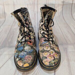 Vintage Dr. Martens Floral Print Made in England Boots Size 4